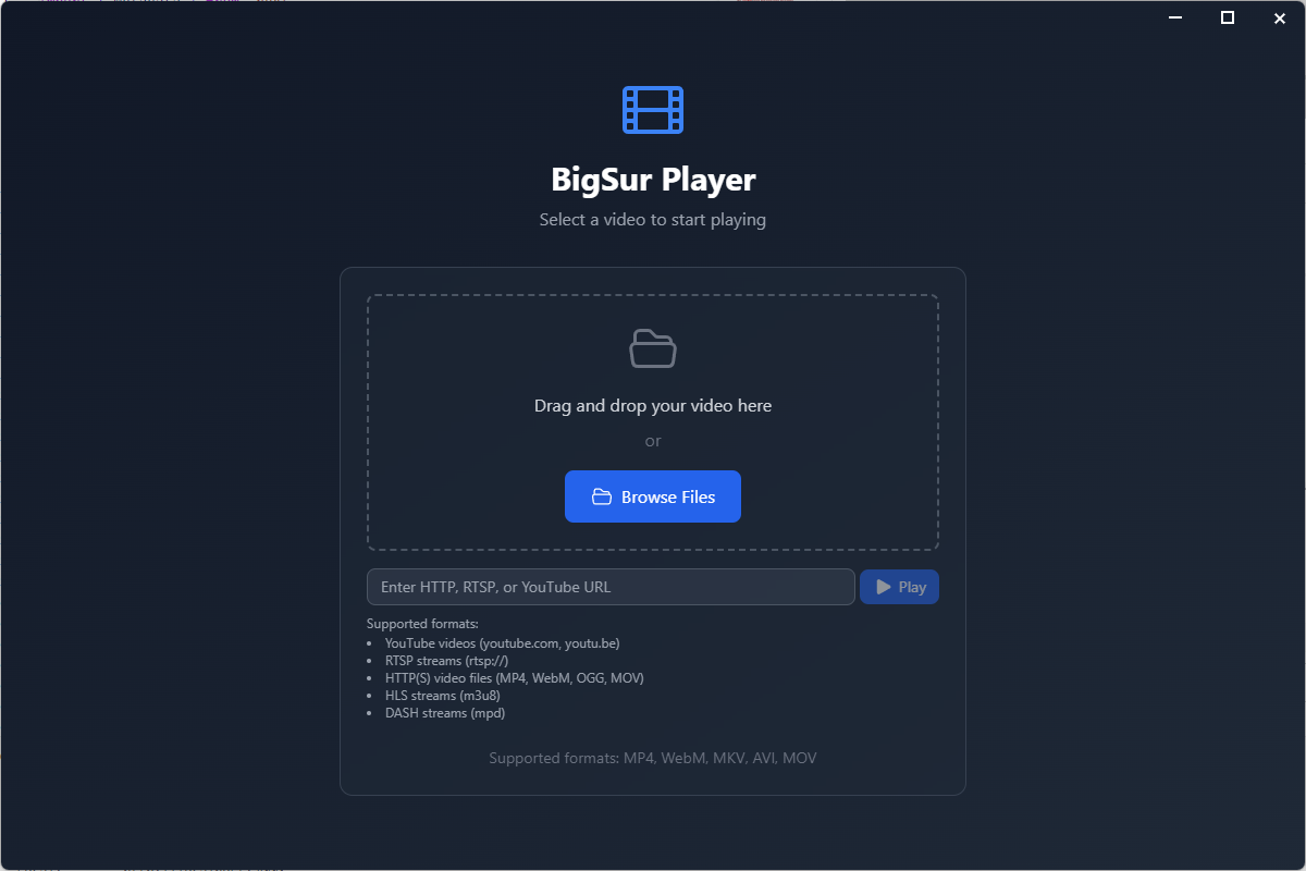 BigSur Player Interface